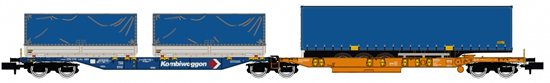 Kato HobbyTrain Lemke H23752 - Container Wagons Sdggmrs744 Combi Wagon truck blue